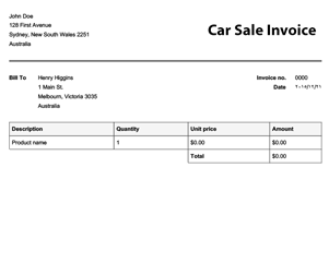 car sale invoice