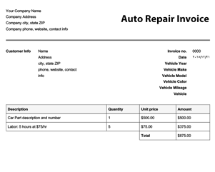 free repair service invoicing software