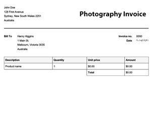 invoices templates for film industry