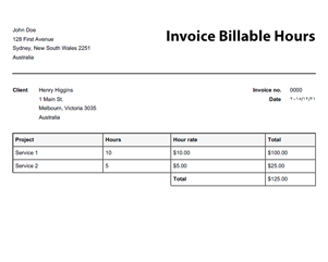 Invoice Template Billable Hours