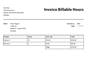 invoice hst billable