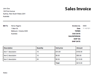 Online invoices to print